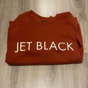 brunette the label red “jet black” crewneck sweatshirt